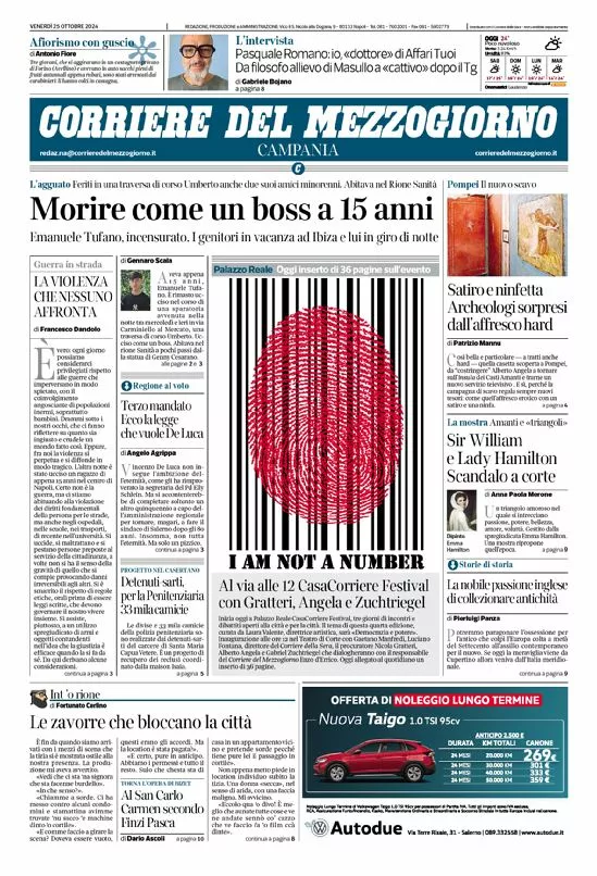 Prima-pagina-corriere del mezzogiorno-del-2024-10-25